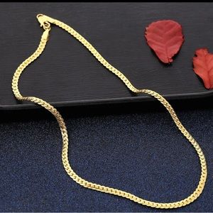 18K Gold snake Necklace 22 Inch Chain For Woman Men